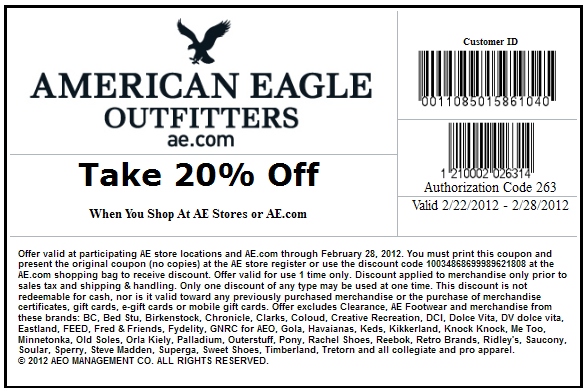 American Eagle Outfitters Printable Coupon