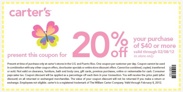 Carters Printable Coupon