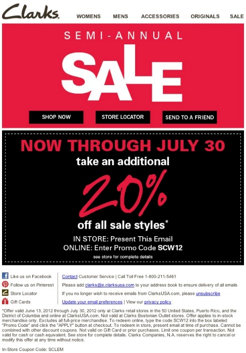 clarks promo code july 2019