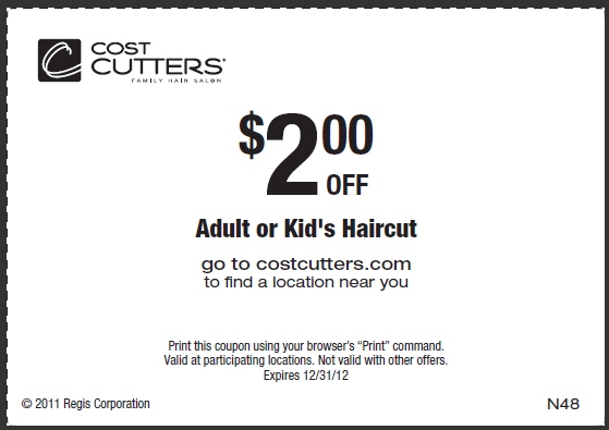 cost of haircut at cost cutters