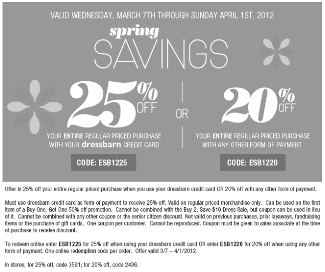 Dress Barn Printable Coupon