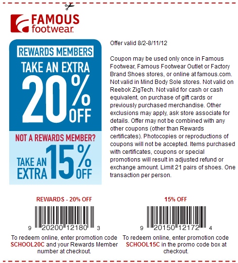 Famous Footwear Printable Coupon Expires August 11 2012
