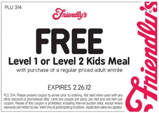 Friendly's Printable Coupon