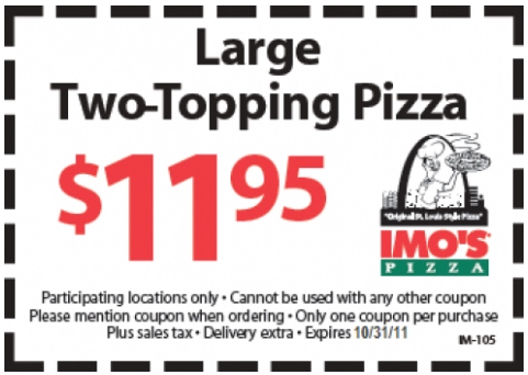 What are some coupons for Imo's Pizza?