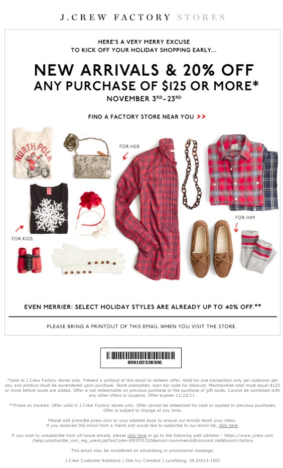 J Crew Printable Coupon