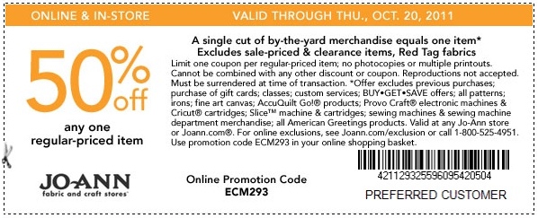 Joann Printable Coupon