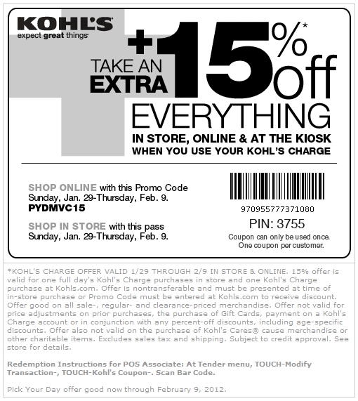 Kohl's Printable Coupon