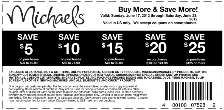 Michaels Printable Coupon Expires June 23 2012