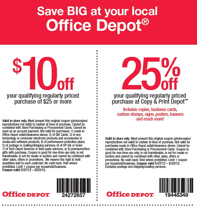 Office Depot Printable Coupon Expires June 23 2012