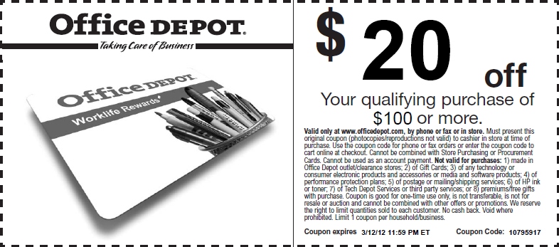 Office Depot Printable Coupon