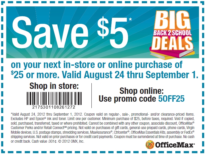 OfficeMax Printable Coupon