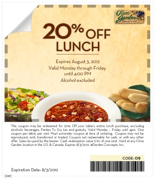 Olive Garden Printable Coupon