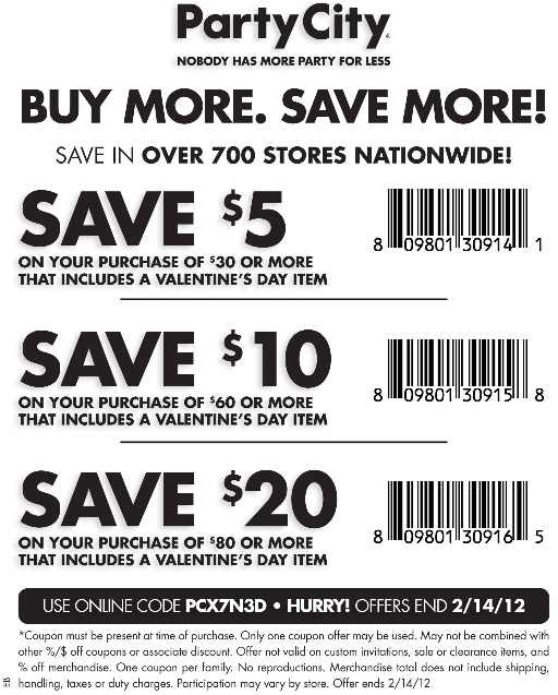 Party City Printable Coupon