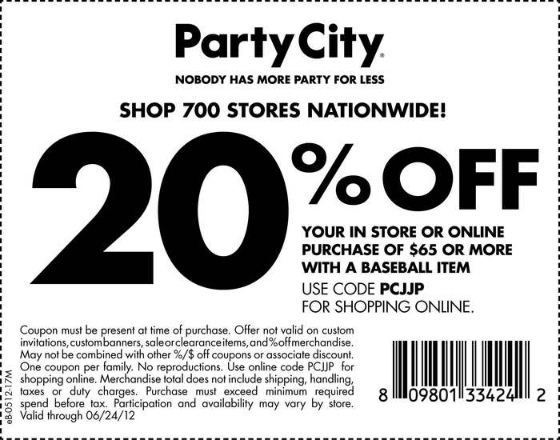 Party City Printable Coupon