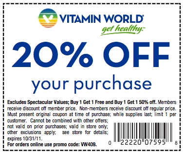 Vitamin World Printable Coupon