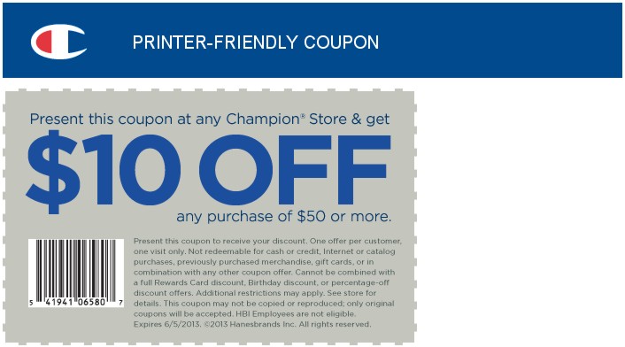 Champion Printable Coupon