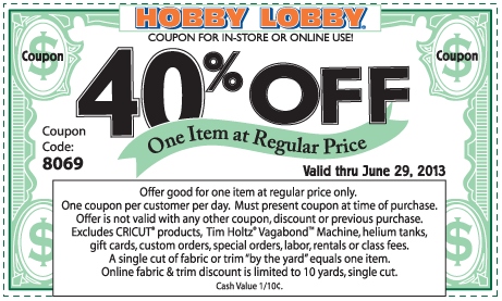 Hobby Lobby Printable Coupon