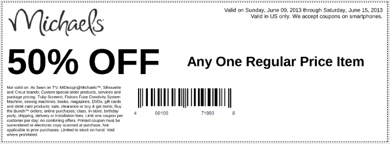 Michaels Printable Coupon