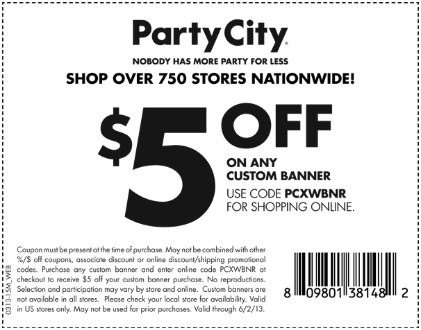 Party City Printable Coupon